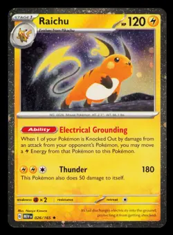 Raichu (Cosmos Holo) Rare Miscellaneous Cards & Products 026/165 NM - Image 1