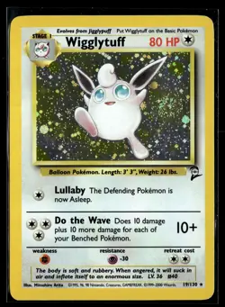 Wigglytuff 19/130 Base Set 2 Rare Holo Pokemon - Image 1