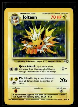 Jolteon 4/64 Jungle Rare Holo Pokemon - Image 1