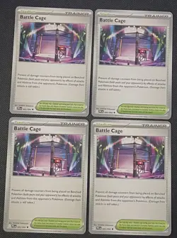 4x Battle Cage 085/094 Me02: Phantasmal Flames Pokemon Playset x4 NM - Image 1