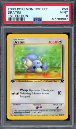 PSA 9 Pokemon 2000 1st Edition Team Rocket Dratini #53 - Image 1