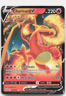 Charizard V 017/172 Holo V Rare Brilliant Stars Pokemon Holo Near Mint - Image 1