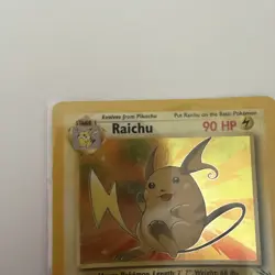 Raichu 14/62 Fossil Holo Rare 90 HP Pokemon Card Wizards English LP - Image 3