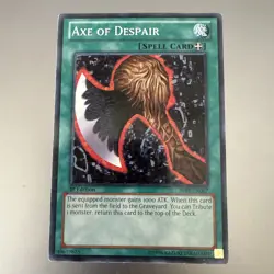 YUGIOH AXE OF DESPAIR ULTRA RARE MRL-E002 1ST EDITION PLAYED - Image 1