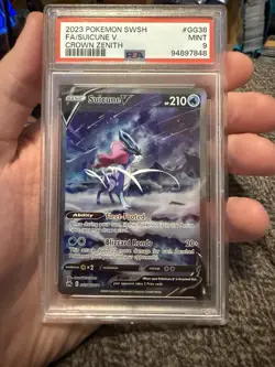 Pokemon TCG Suicune V GG38/GG70 Crown Zenith Ultra Rare Holo PSA 9 - Image 1
