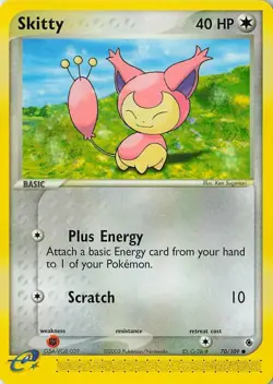 Pokemon Skitty 70/109 Ruby and Sapphire Reverse NM Vintage TCG - Image 3