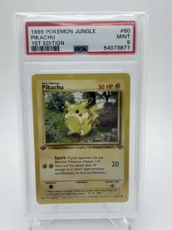 1999 POKEMON JUNGLE 1ST EDITION #60 PIKACHU PSA 9 - Image 1