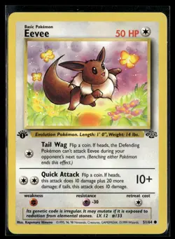 Eevee 51/64 Jungle Common 1st edition Pokemon - Image 1