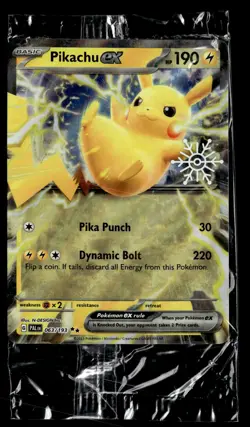 Pikachu ex 063/193 Paldea Evolved Snowflake StampDouble Rare Pokemon - Image 1