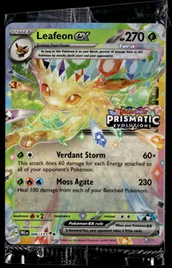 Leafeon ex 006/131 Prismatic Evolutions Stamp Double Rare Pokemon - Image 1
