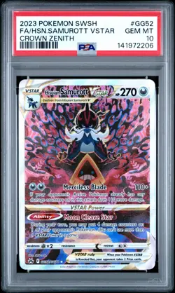 Pokemon Card Hisuian Samurott VSTAR GG52/GG70 Crown Zenith PSA 10 - Image 1
