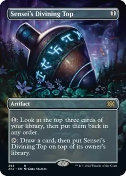 MTG English Sensei's Divining Top (Borderless) NM Foil Double Masters 2022 - Image 1