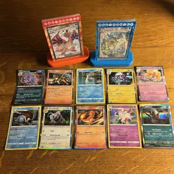Pokemon Charizard EX Ultra Pro + Gyardos + 10 Loose Cards Holos Lot Bundle Cards - Image 1