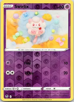Pokemon Swirlix 83/195 Silver Tempest Common Reverse Holo NM TCG - Image 1