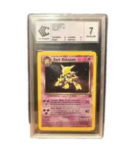Dark Alakazam Holo Rare 1/82 Team Rocket Pokemon Card Carte CCC Grade 7 VINTAGE - Image 1
