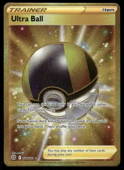 Pokemon Cards Ultra Ball 186/172 Brilliant Stars Secret Rare NM - Image 1