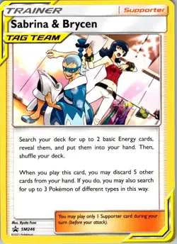 SABRINA & BRYCEN - SM246 P SUN & MOON PROMO POKEMON NM/M - Image 1
