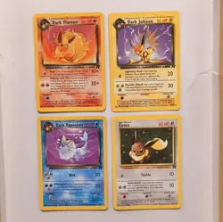 Pokemon TCG Team Rocket 4-Card Lot Dark Eeveelutions+Eevee 2000 - Image 1