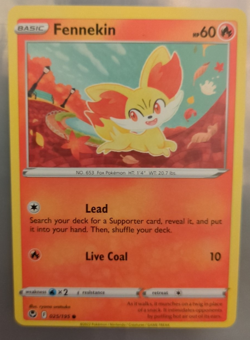Pokemon TCG Fennekin Sword & Shield Silver Tempest 025/195 Common Near Mint - Image 1