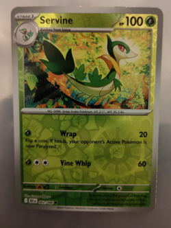 Pokemon TCG Servine SV Black Bolt 002/086 Common Reverse Holo Near Mint - Image 1
