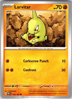 Larvitar 105/197 Common SV03: Obsidian Flames Pokemon NM - Image 1