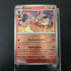 Pokemon Flareon Prismatic Evolutions Master Ball Holo 013/131 - Image 1