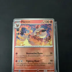 Pokemon Flareon Prismatic Evolutions Master Ball Holo 013/131 - Image 3