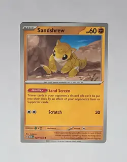 Miscut/Squared Corner ERROR- Sandshrew 027/165 MEW-EN Pokemon 151 TCG - Image 1