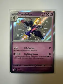 Pokemon Ceruledge TCG Paldean Fates Shiny Holo Rare Card 162/091 NM-MT Condition - Image 1