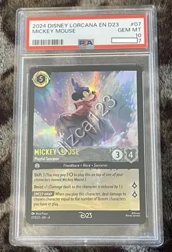 Disney D23 Promo Lorcana Sorcerer Mickey Mouse EN 2024 #07 PSA 10 Gem Mint card - Image 1