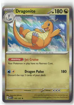 Dragonite 149/165 Rare 151 Pokemon Holo Near Mint - Image 1