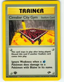 Cinnabar City Gym - 1st Edition - 113/132 Gym Challenge - Pokemon TCG - 2000 - Image 1