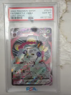 2022 Pokemon Full Art Orbeetle VMAX Lost Origin PSA Gem Mint 10 #TG13/TG30 - Image 1