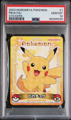 PSA 10 Pokemon Sticker Holo Marumiya Nintendo Rare Japanese Japanese #1 Pikachu - Image 1