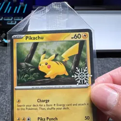 Sealed Pikachu 025/165 Pokemon Holiday Calendar 2025 Rare Stamp Promo SWIRL 🌀 - Image 2