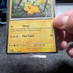 Sealed Pikachu 025/165 Pokemon Holiday Calendar 2025 Rare Stamp Promo SWIRL 🌀 - Image 3