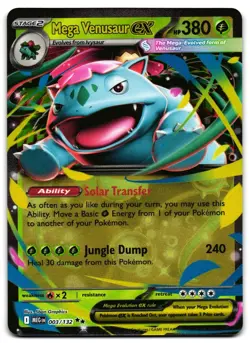 Mega Venusaur ex 003/132 - 🌊 Mega Evolution Double Rare Pokemon TCG 🖤 - M/LP - Image 1