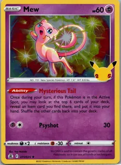 Mew 011/025 Holo Rare Celebrations Pokemon Holo Near Mint - Image 1