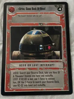 Decipher Star Wars CCG Cloud City ARTOO, COME BACK AT ONCE! Card NM - Image 1