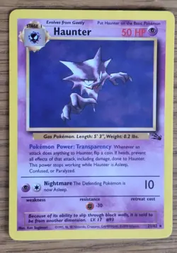 Haunter (21/62) Non Holo Fossil Set Rare Pokemon Card! - Image 1