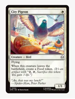 City Pigeon (FOIL) | MTG Marvel SPM | White Bird Food Token Flying | NEW NM - Image 1