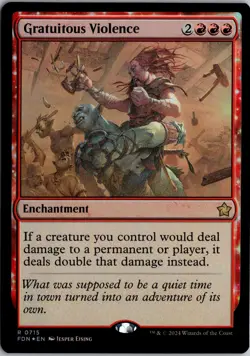 Gratuitous Violence 715 Rare Foundations Magic: The Gathering Foil Near Mint - Image 1