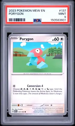 2023 POKEMON MEW EN-151 #137 PORYGON PSA 9 - Image 1