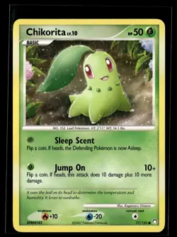 Chikorita 77/123 Mysterious Treasures Common Pokemon - Image 1