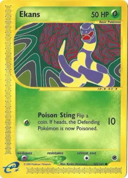 Pokemon - Ekans 108/165 Expedition Base Set - Near Mint - Image 1