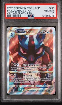 Lucario Vstar 291/159 Crown Zenith PSA 10 Pokemon TCG - Image 1