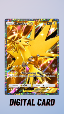 Zapdos EX Full Art Genetic Apex Pokemon TCG Pocket 2 Star ⭐⭐ (English) - Image 1