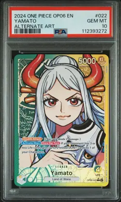 2024 ONE PIECE OP06-WINGS OF THE CAPTAIN ALTERNATE ART #022 YAMATO PSA 10 - Image 1