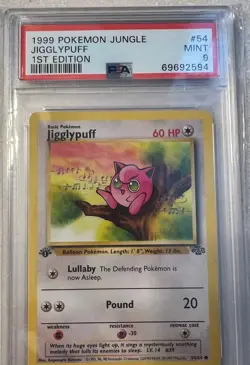 Pokemon Jigglypuff Jungle First Edition Common Card 54/64 Graded 9 PSA - Image 1