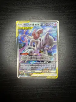 Pokemon Mewtwo and Mew Tag Team GX Sun Moon SM191 Holo Promo Card NM - 1 - Image 1